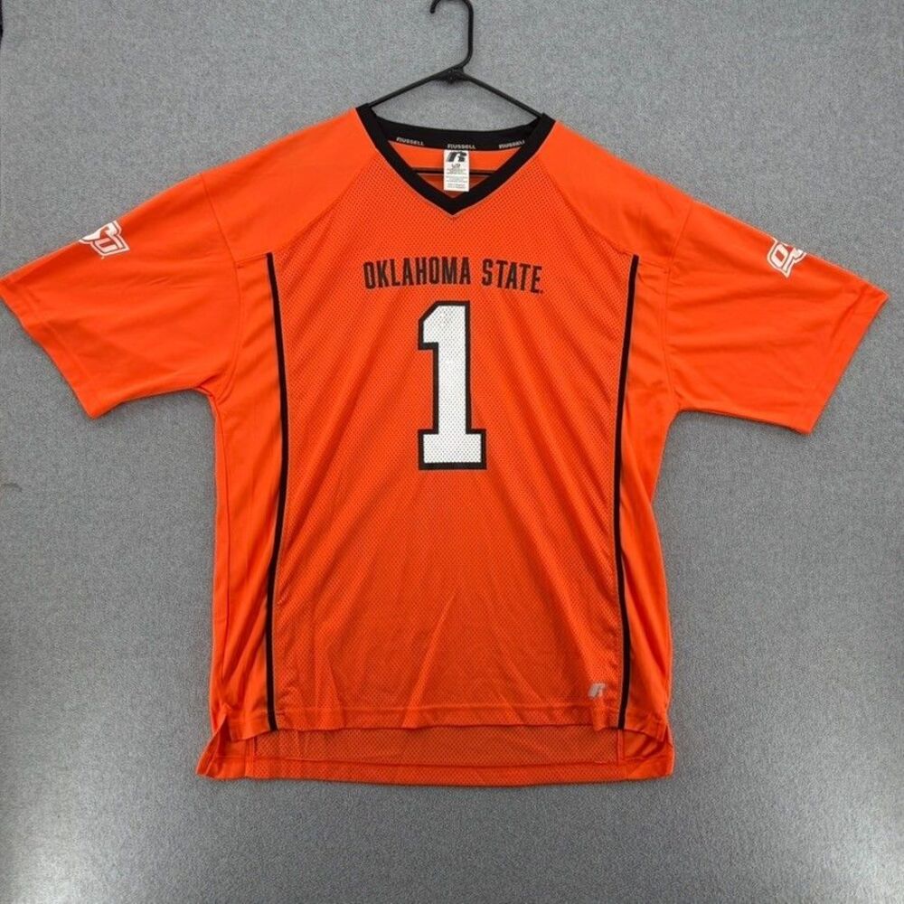 Oklahoma State Cowboys Football Jersey Mens Large Orange NCAA OSU Russell